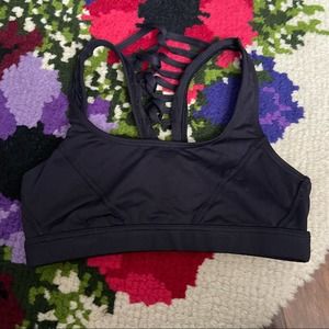 Xinki Black Strappy Racerback Sports Bra Size M